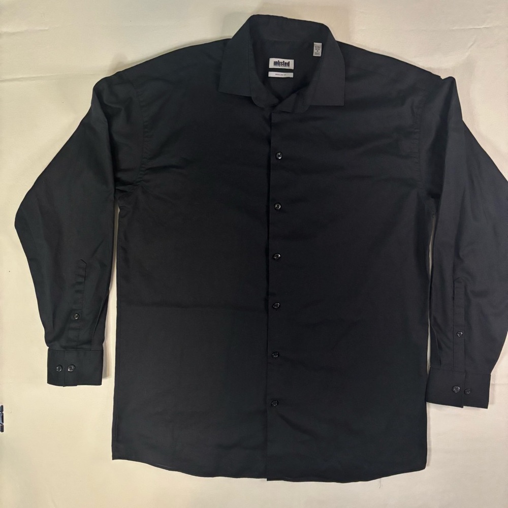Unlisted by Kenneth Cole Men's Sleek Black Dress Shirt Long-Sleeve Black Button